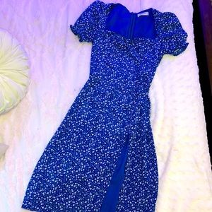 Royal blue dainty floral dress